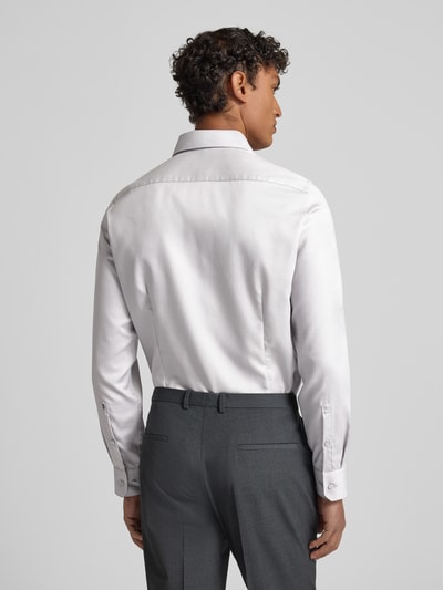 Seidensticker Slim Fit Business Hemd aus Baumwolle mit Kentkragen Silber 5