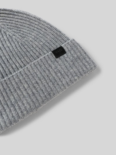BOSS Czapka z mieszanki wełny i kaszmiru model ‘FILIPPO’ Jasnoszary melanż 2