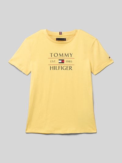 Tommy Hilfiger Teens T-Shirt mit Label-Print Gelb 1