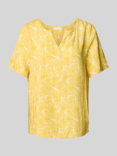 Christian Berg Woman Slim fit blouseshirt met tuniekkraag Mosterdgeel - 2