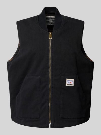 ANOTHER COTTON LAB Kamizelka z zamkiem błyskawicznym i detalem z logo Czarny 2