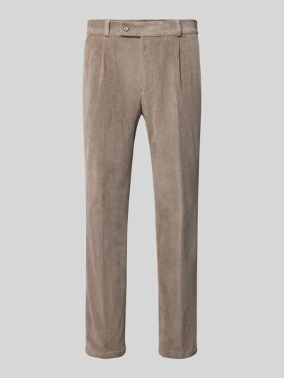 Zuitable Slim Fit Hose aus Baumwoll-Mix in Cord-Optik Modell 'Cliffer' Sand 2