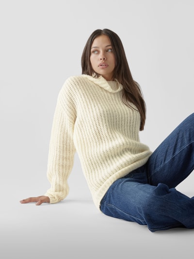 Vanessa Bruno Rollkragenpullover mit Grobstrick-Optik Ecru 6