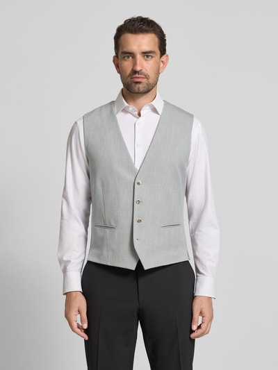 MCNEAL Slim Fit Weste mit Kleinstruktur Hellgrau 4
