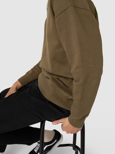 Carhartt Work In Progress Sweatshirt mit Logo-Stitching Modell 'LINK SCRIPT' Oliv 3