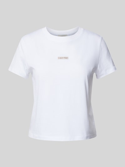 Calvin Klein Jeans T-shirt o kroju regular fit z naszywką z logo Biały 2