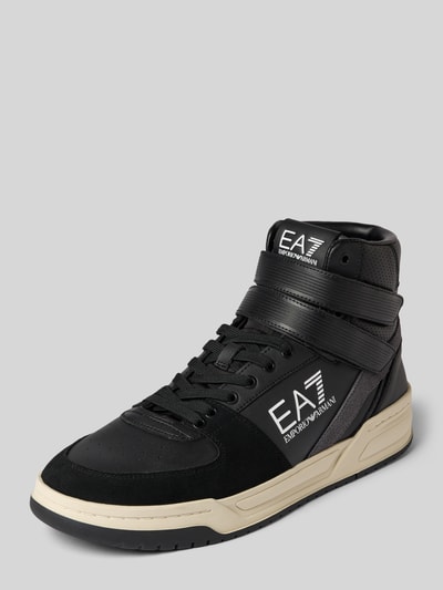 EA7 Emporio Armani High top sneakers met labelprints, model 'BASELINE BASKET' Zwart - 1