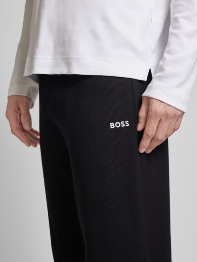 BOSS Regular fit sweatpants met structuurmotief Zwart - 3