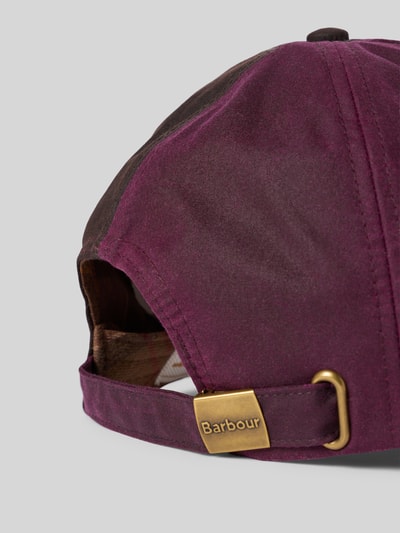 Barbour Baseballpet van puur gewaxt katoen  Bordeaux - 3
