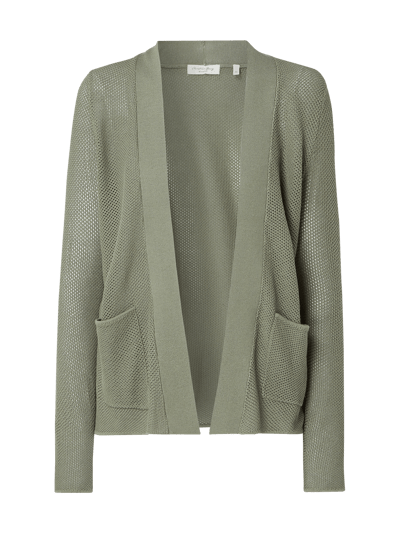 Christian Berg Woman Cardigan mit Lochmuster  Oliv 2