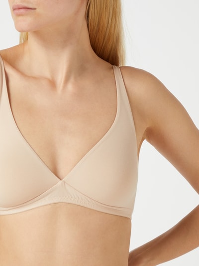 Hanro Biustonosz typu bralette z dodatkiem streczu model ‘Cotton Sensation’ Beżowy 5