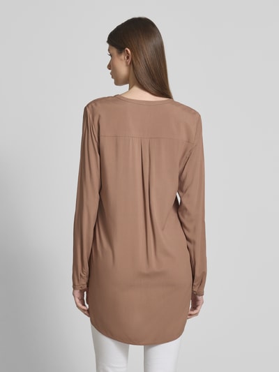 Christian Berg Woman Regular fit blouse met tuniekkraag Middenbruin - 5