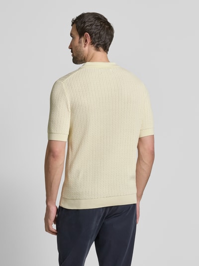 JAKE*S STUDIO MEN Regular fit poloshirt met kabelpatroon Offwhite - 5