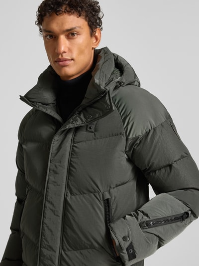 Blauer Usa Steppjacke mit Label-Patch Modell 'CROWN' Graphit 3