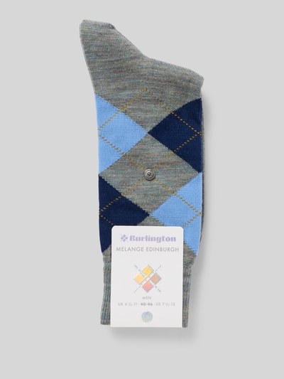 Burlington Socken aus Schurwoll-Mix Modell 'EDINBURGH' Mittelgrau Melange 3