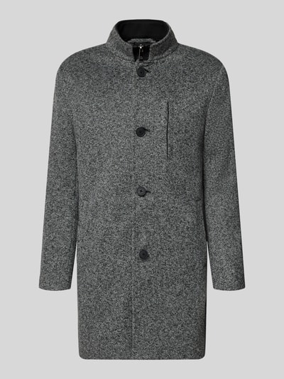 Roy Robson Lange jas met opstaande kraag, model 'Salt&Pepper' Middengrijs - 2