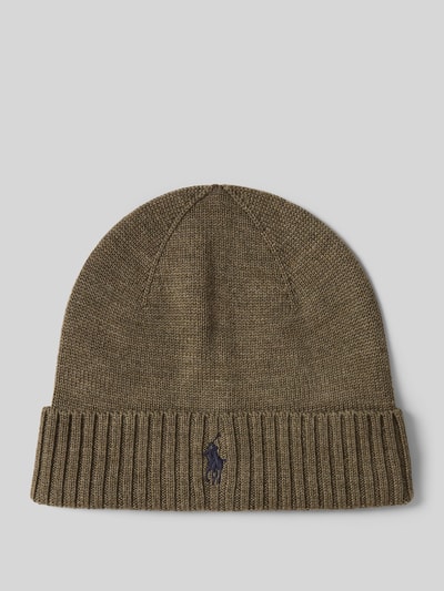 Polo Ralph Lauren Beanie van wol met labelstitching Olijfgroen - 1