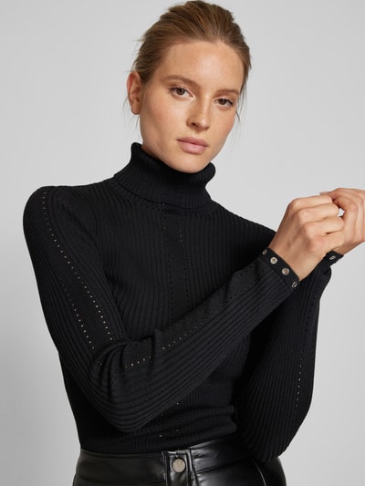 Patrizia Pepe Wollpullover mit Lochmuster Black 3