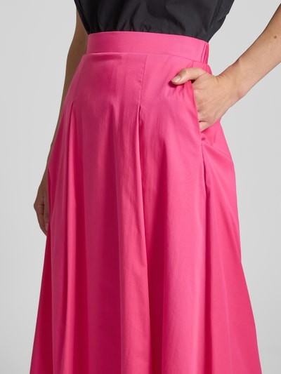 s.Oliver BLACK LABEL Ausgestellter Midi-Rock aus Popeline Pink 3