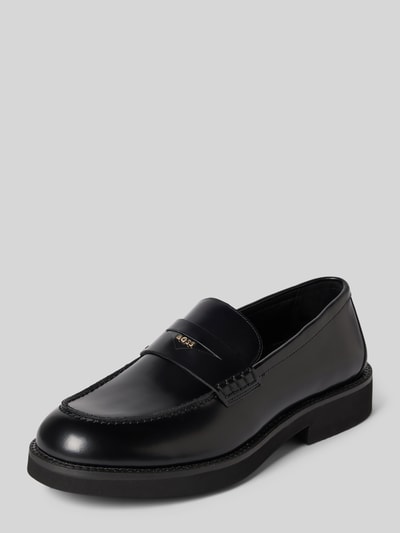 BOSS Slipper aus Kalbsleder Black 1