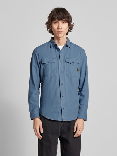 G-Star Raw Slim fit vrijetijdsoverhemd met kentkraag Rookblauw - 4