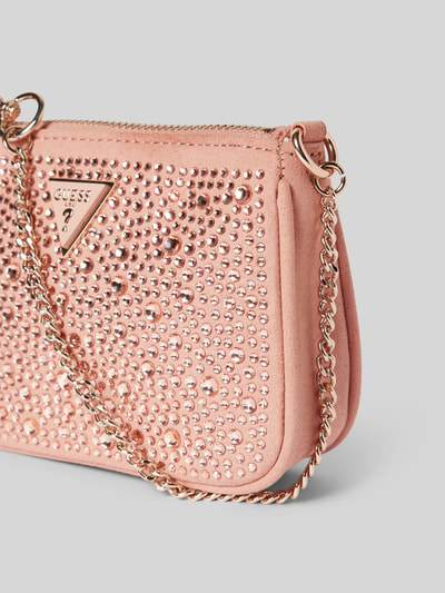 Guess Handtas met siersteentjes, model 'DAILY POUCH' Rosé - 3