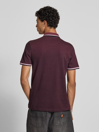 Jack & Jones Slim fit poloshirt met logostitching, model 'PAULOS' Bordeaux gemêleerd - 5