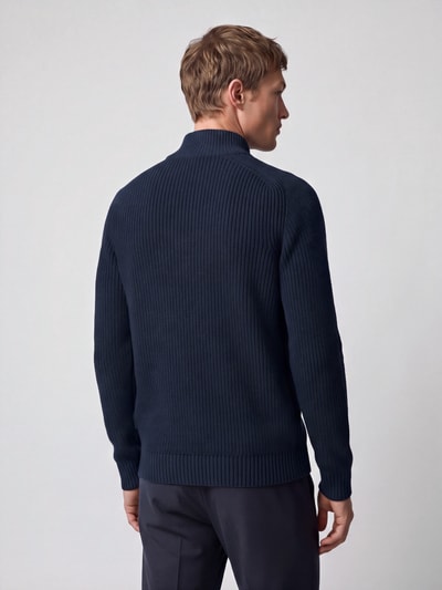 s.Oliver RED LABEL Gebreid vest met ritssluiting Marineblauw - 5