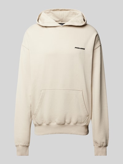 Pegador Oversized Hoodie mit Label-Stitching Beige 2