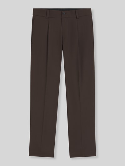 HUGO modern fit pantalon met viscose, model 'Flips251X' Donkerbruin - 2