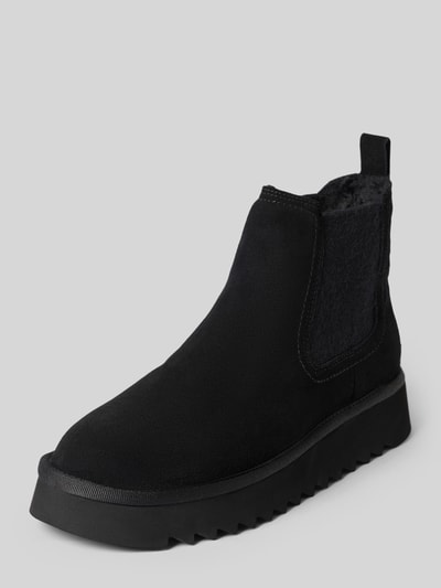 Tamaris Boots aus Rindsnappa mit Profilsohle Black 1