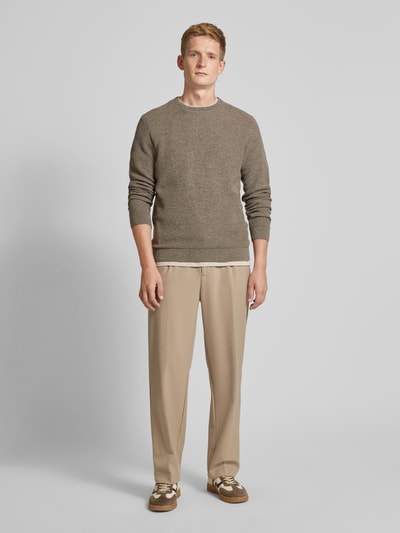 SELECTED HOMME Gebreide pullover met ribboorden, model 'ROSS' Middengrijs - 1