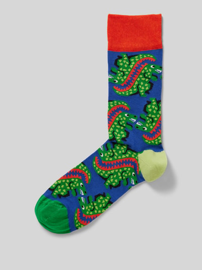 DillySocks Sokken met motiefstitching, model 'Ur Ex the T Rex' Lichtblauw - 1