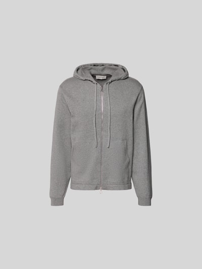 Produktfoto, Sweatjacke mit Kaschmir-Anteil von Officine Générale in Grau, Baumwoll-Mix, Kapuze, Känguru-Tasche, Zweiwege-Reißverschluss.