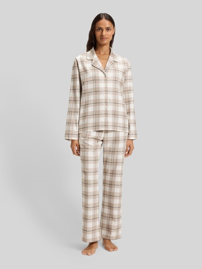 BOSS Spodnie od piżamy o kroju regular fit z mieszanki bawełny i wiskozy model ‘HOLIDAY’ Beżowy 1