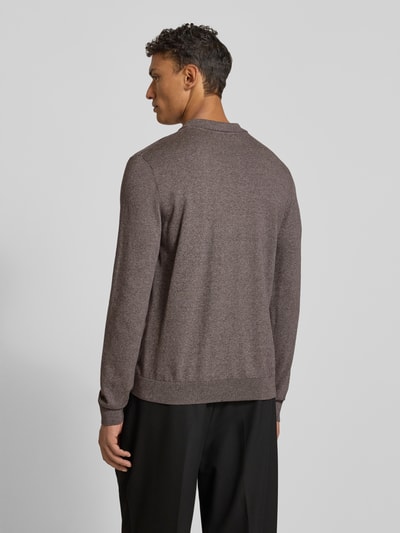 SELECTED HOMME Regular fit gebreide pullover van puur katoen, model 'BERG' Donkerbruin gemêleerd - 5