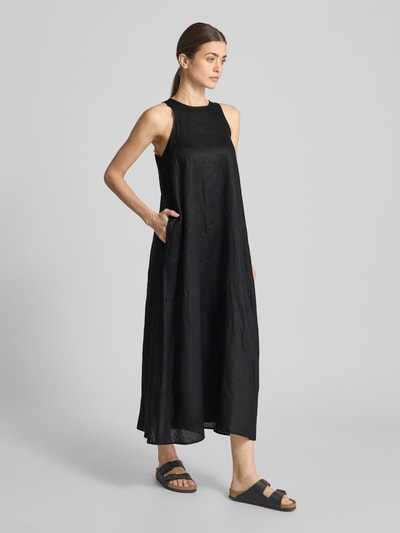 ECOALF Leinenkleid mit Rundhalsausschnitt Modell 'UKARAALF' Black 1