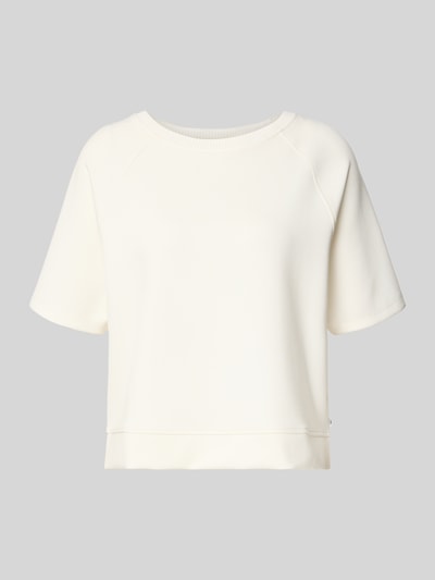 Productfoto, licht crème regular fit sweatshirt uit viscosemix model 'Bailee.S' van Brax, dames sweatshirt, egale zachte textuur