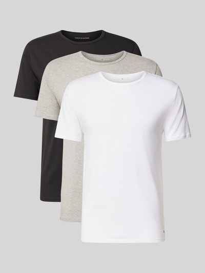 Produktfoto, Slim Fit T-Shirt Set aus Baumwoll-Mix im 3er-Pack von Tommy Hilfiger, unifarben, krój slim fit, multipack, materiał stretch