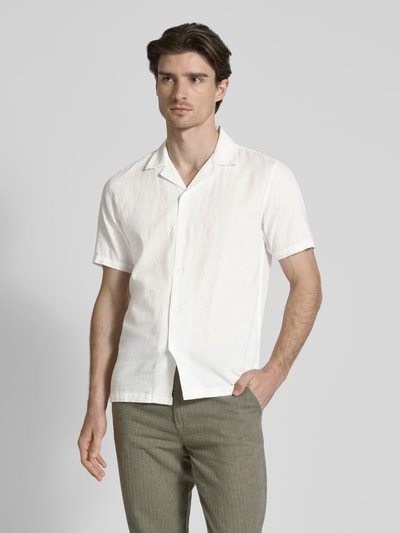 Lindbergh Relaxed Fit Leinenhemd mit 1/2-Arm Weiss 4