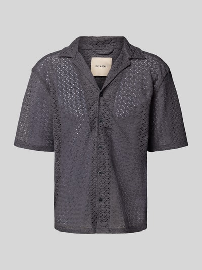 Only & Sons Relaxed Fit Freizeithemd mit Reverskragen Modell 'NOVAK' Dunkelgrau 2