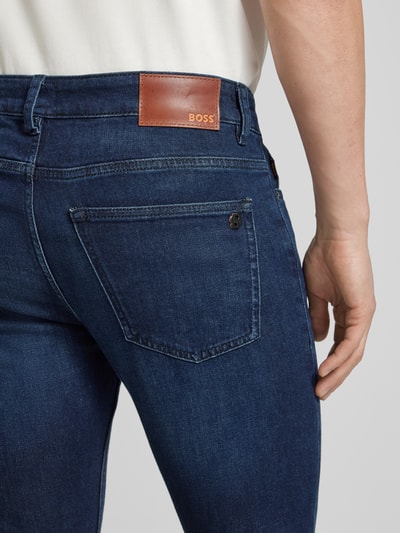 BOSS Orange Slim fit jeans met labeldetail, model 'DELAWARE' Jeansblauw - 3