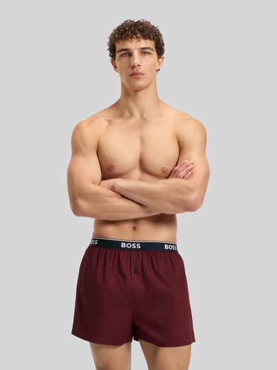 BOSS Bokserki o kroju regular fit z czystej bawełny w zestawie 2 szt. Ciemnoczerwony 1