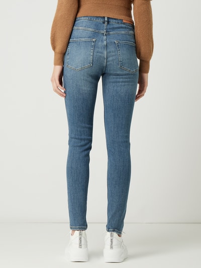 Review Jeansy o kroju skinny fit z efektami znoszenia Niebieski 5