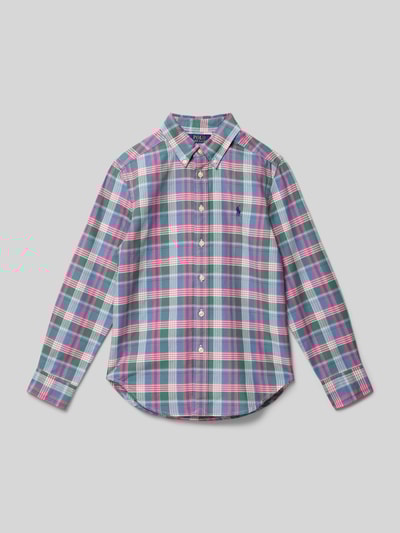 Polo Ralph Lauren Teens Regular fit zakelijk overhemd met button-downkraag Groen - 1