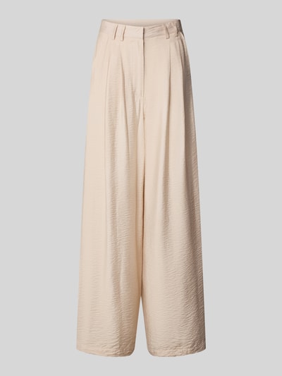 GUIDO MARIA KRETSCHMER WOMAN Spodnie z zakładkami w pasie, szeroką nogawką i efektem marszczenia model ‘Finja’ Écru 2