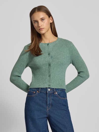 Only Kurtka z dzianiny o kroju regular fit z mieszanki wiskozy model ‘KATIA’ Zielony 4