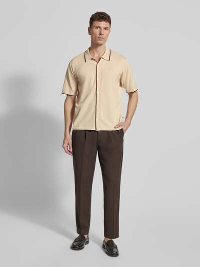 Matinique Regular Fit Freizeithemd in Strick-Optik Modell 'Apolo' Beige 1