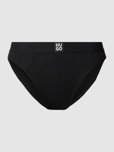 HUGO Slip met labeldetail, model 'RIB' Zwart - 1