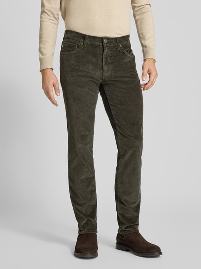 Brax Corduroy broek in 5-pocketmodel, model 'Cadiz' Olijfgroen - 4